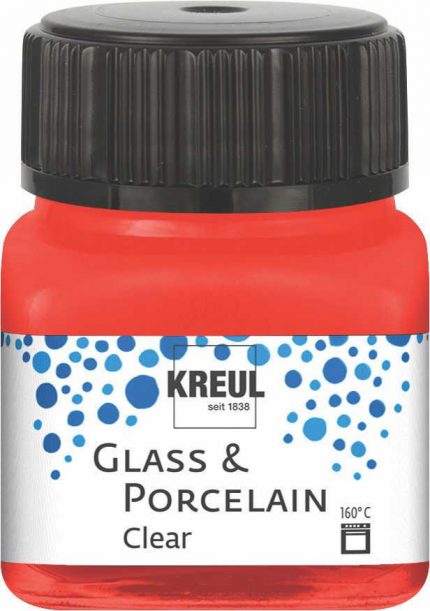 Glass & Porcelainfarbe (20ml) - Kirschrot/Clear