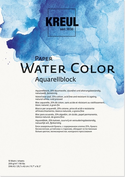 Aquarellblock 10 Blatt 200g/m2 DinA3