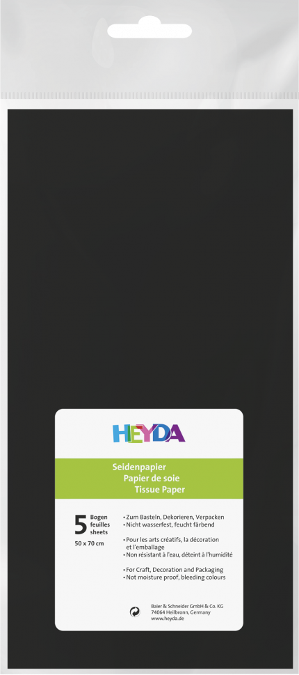 Seidenpapier (50x70/ 5St.) - Schwarz